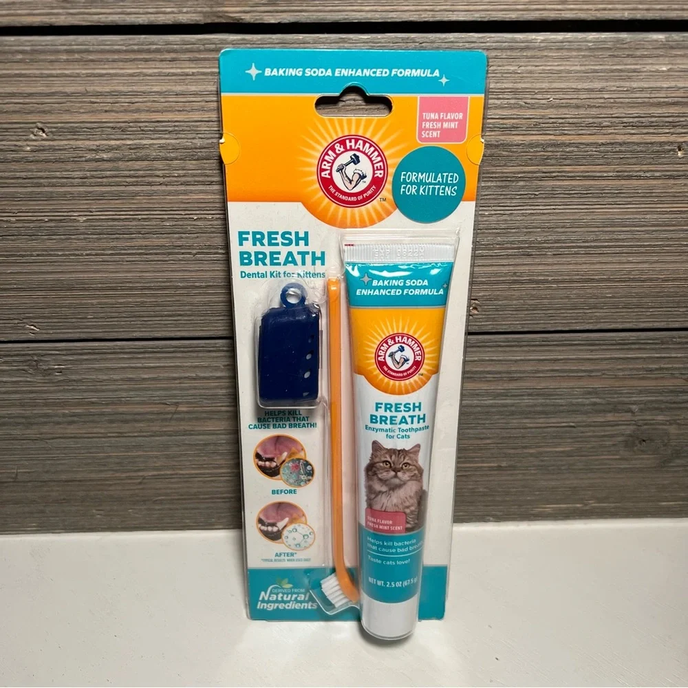 Arm & Hammer Dental Kit for Kittens | Cat Toothbrush Toothpaste Finger Brush NWT